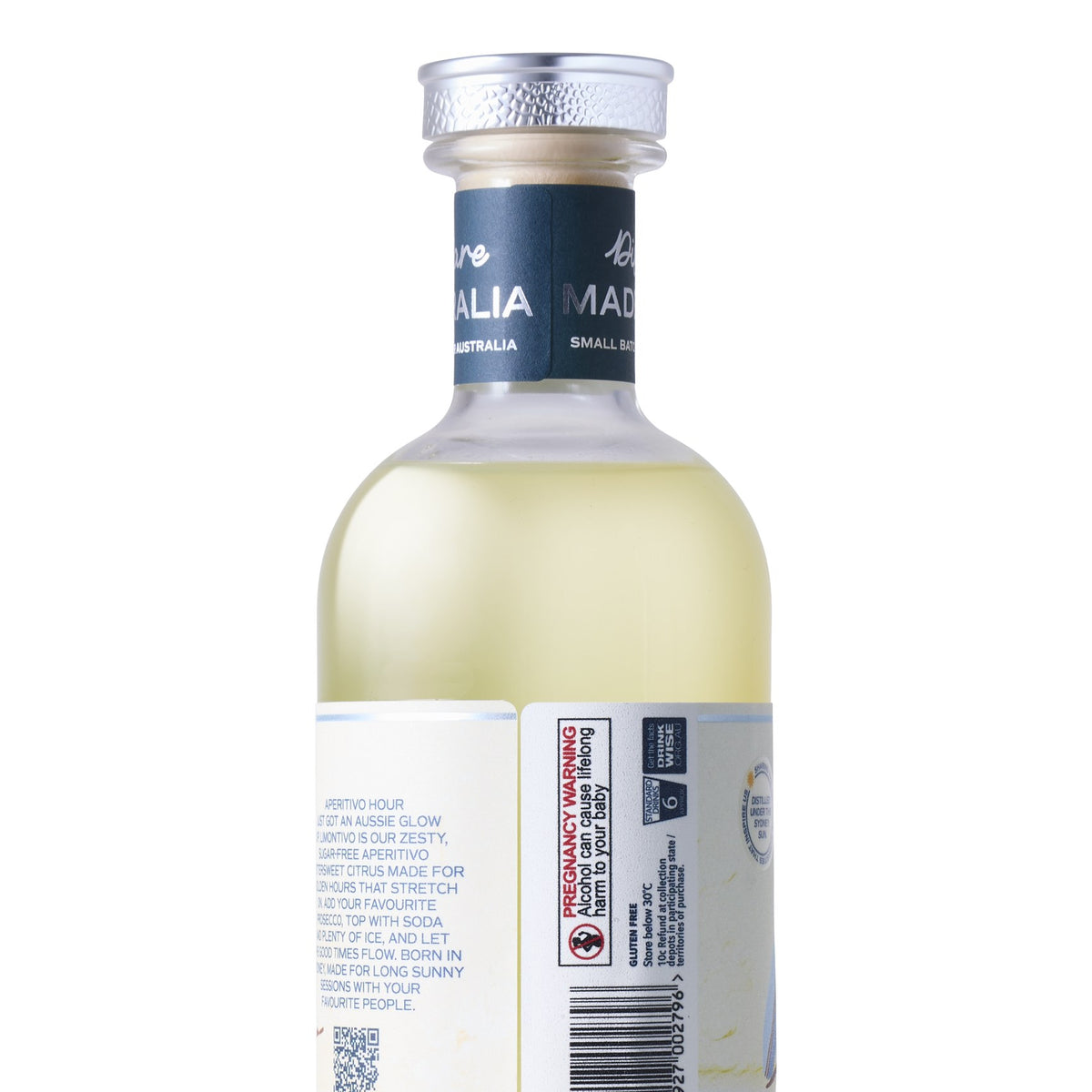 Limontivo bottle, back label