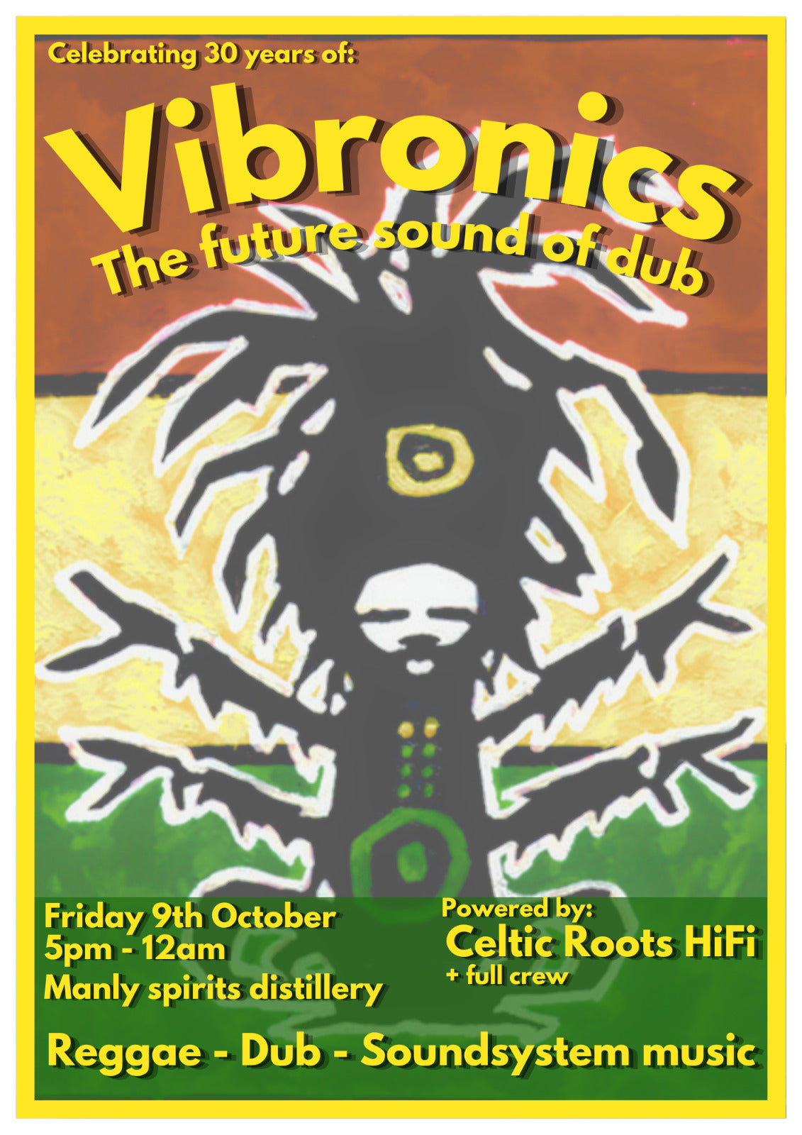 Vibronics event poster for 9 October 2026 at Manly Spirits Co. Distillery in Brookvale.