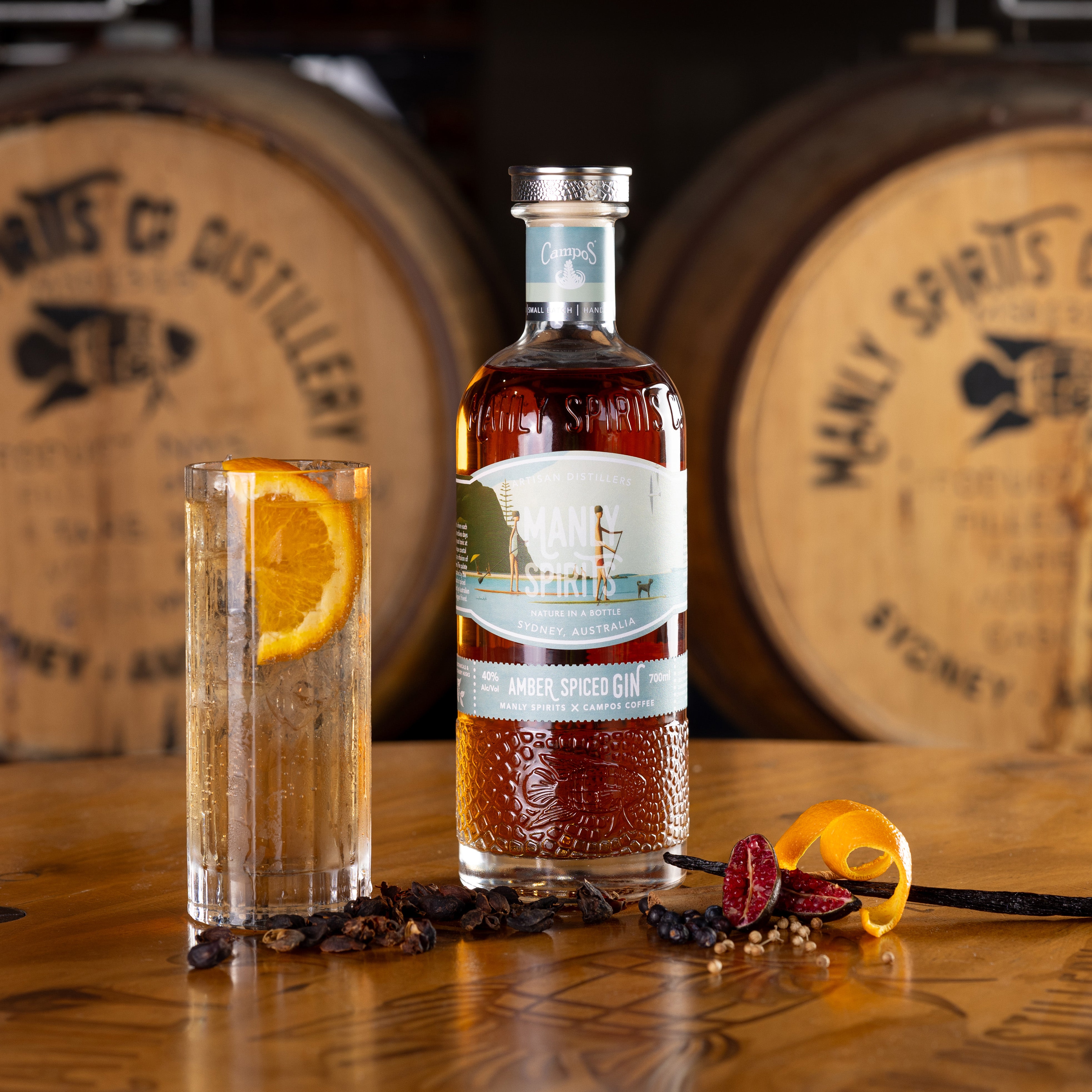 – Manly Spiced Gin Amber Spirits