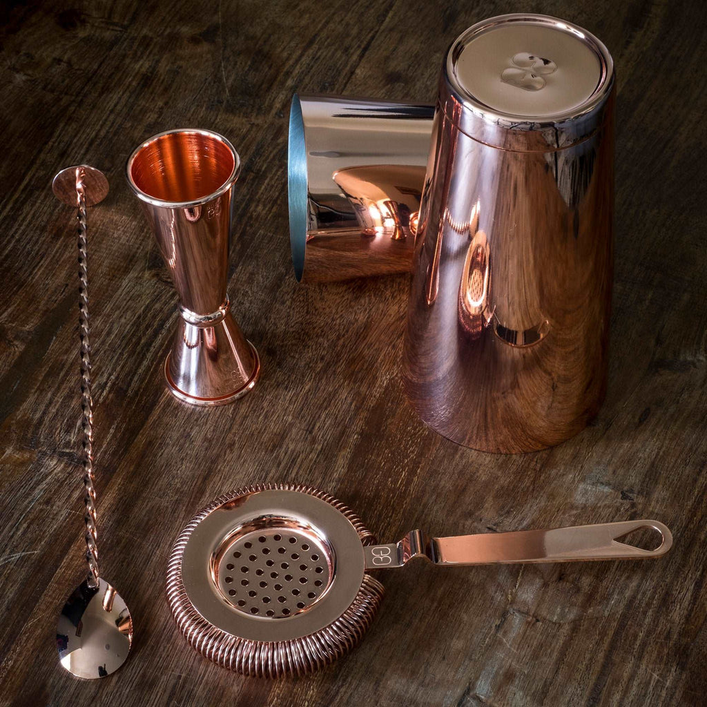 Manly Spirits Co Barware. 4 Piece Copper Cocktail Making Set