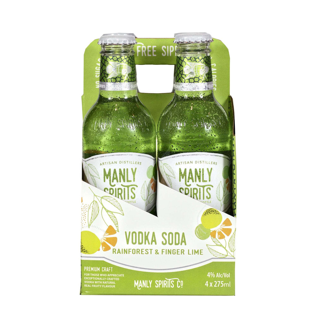Manly Spirits Rainforest Lime Vodka Soda Premixes 4 pack