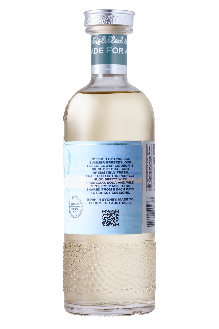 Elderflower Liqueur bottle, side label