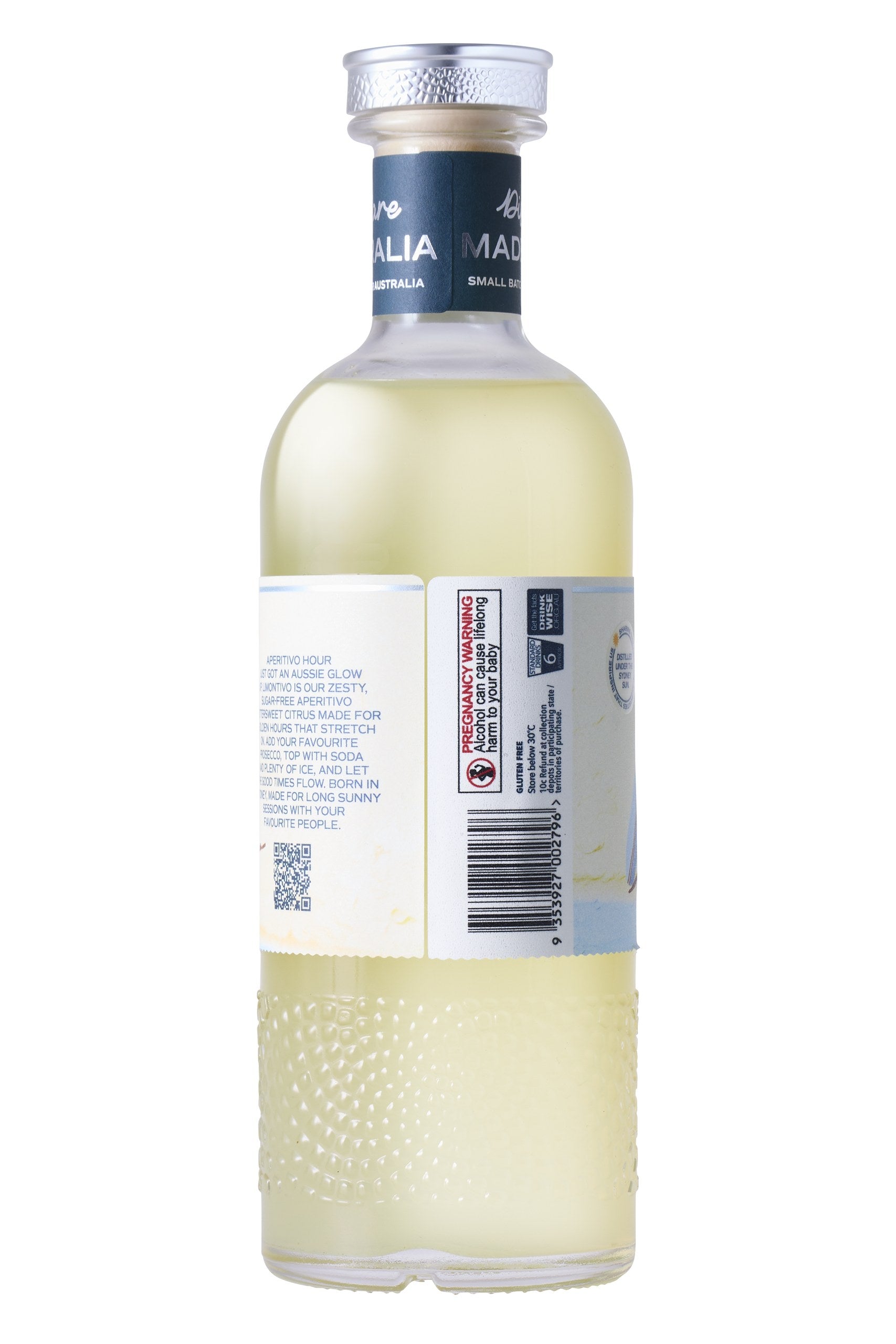 Limontivo bottle, back label