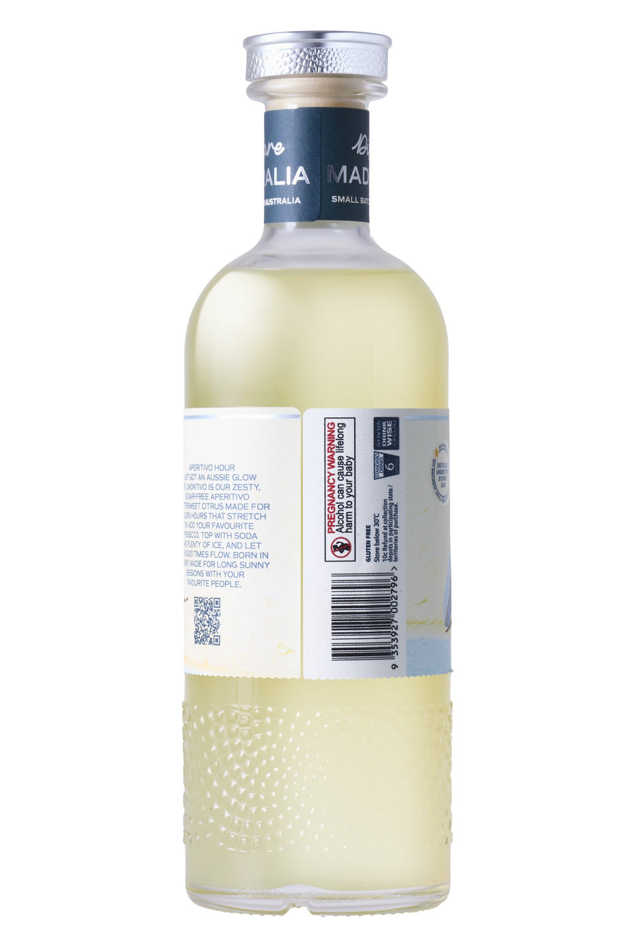Limontivo bottle, back label