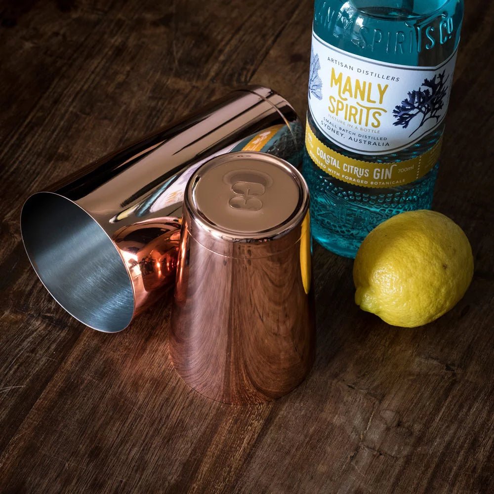 Manly Spirits Co Barware. Boston Copper Cocktail Shakers
