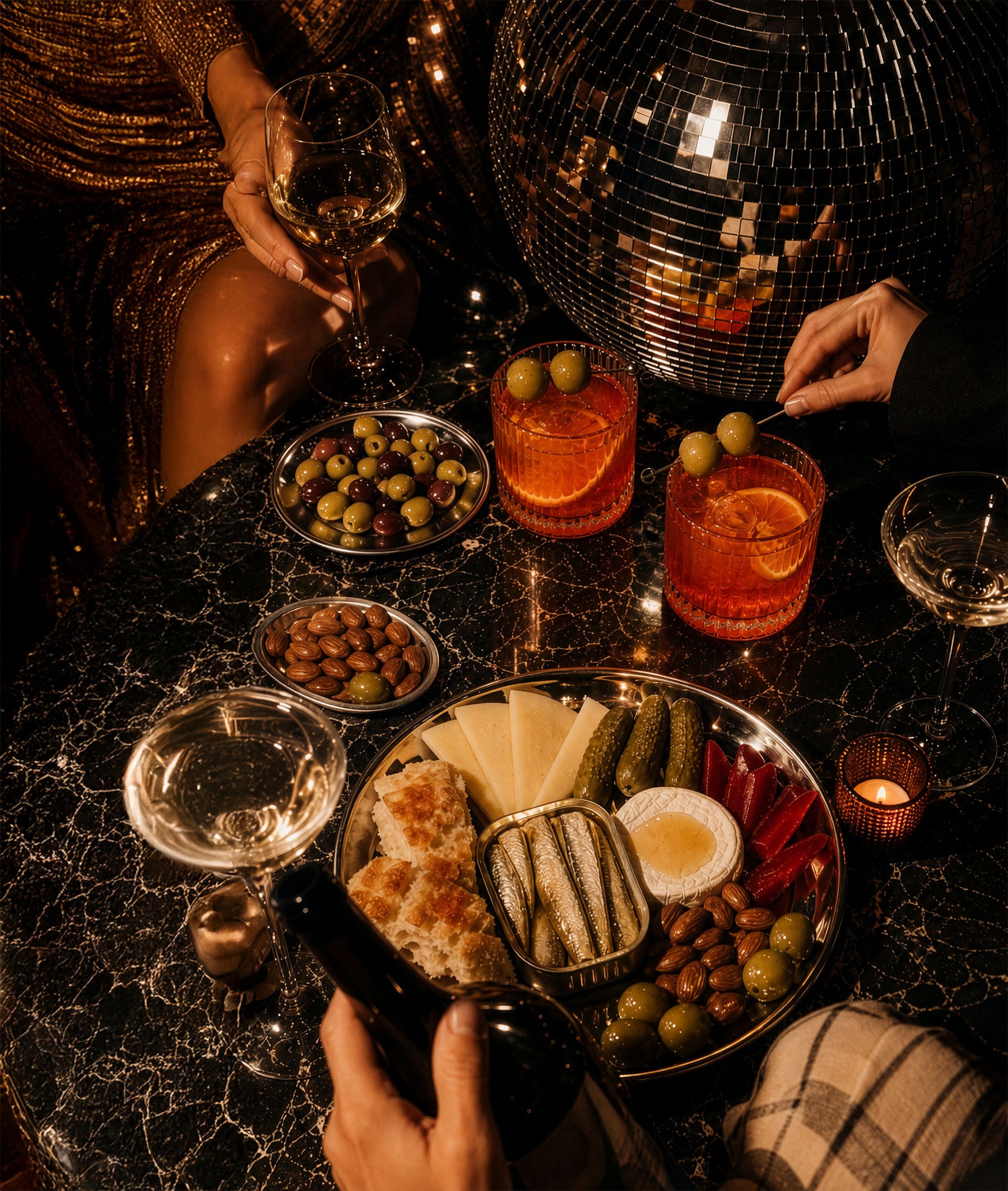 Cocktails and aperitivo plates at Lilly's Bar